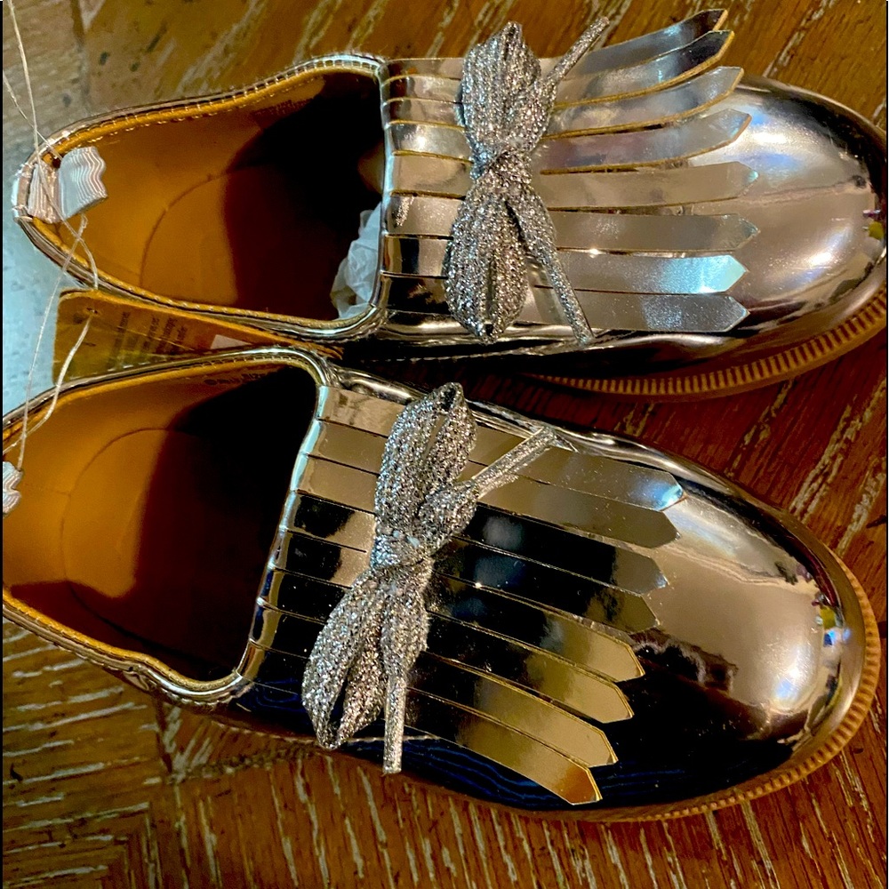 Metallic Fringe Oxfords